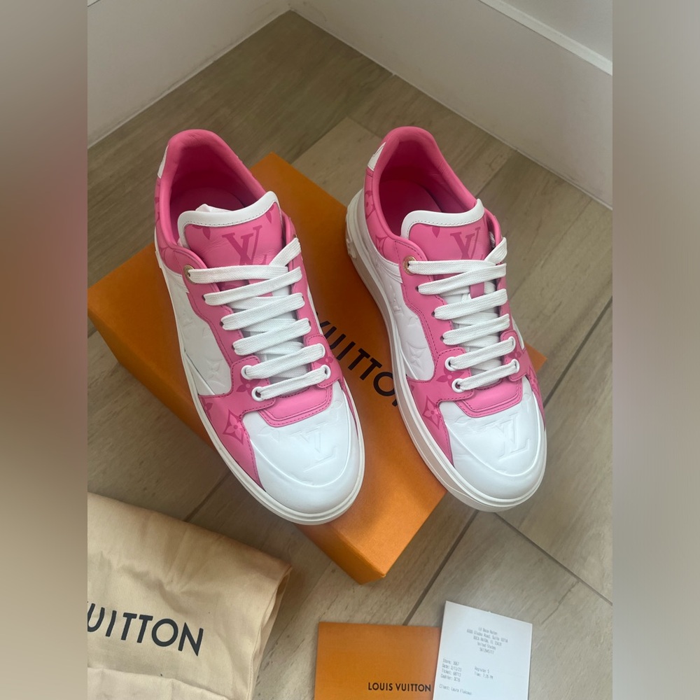 Louis Vuitton Women's Sneakers in Pink and White - Picture 2 of 11